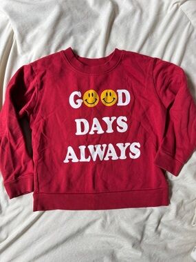 Tiny Whales Kids Red 'Good Days Always' Graphic Sweatshirt